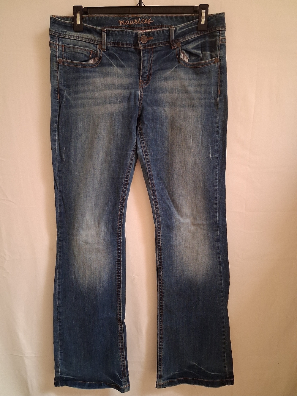 Maurices Women’s Size 13/14 Blue Denim Jeans Mid Rise Bootcut Faded Wash Casual